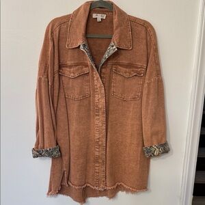 She + Sky Terracotta Button-Up Jacket